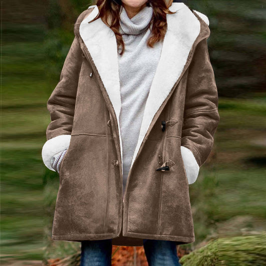 Women's Suede Fleece-lined Warm Jacket